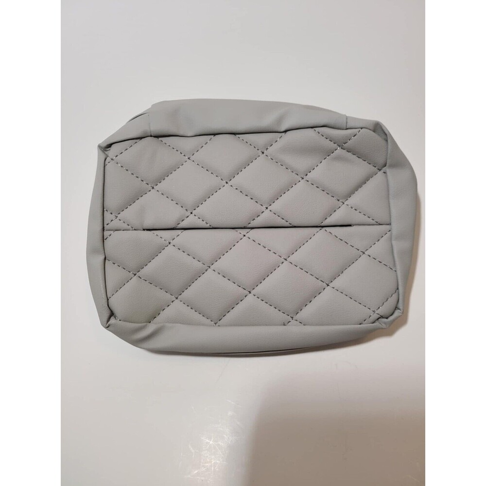 Tissue Box Holder Cover for Headrest of Car or Truck Quilted & Strap Gray NEW